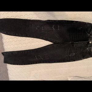 Black distressed denim jeans